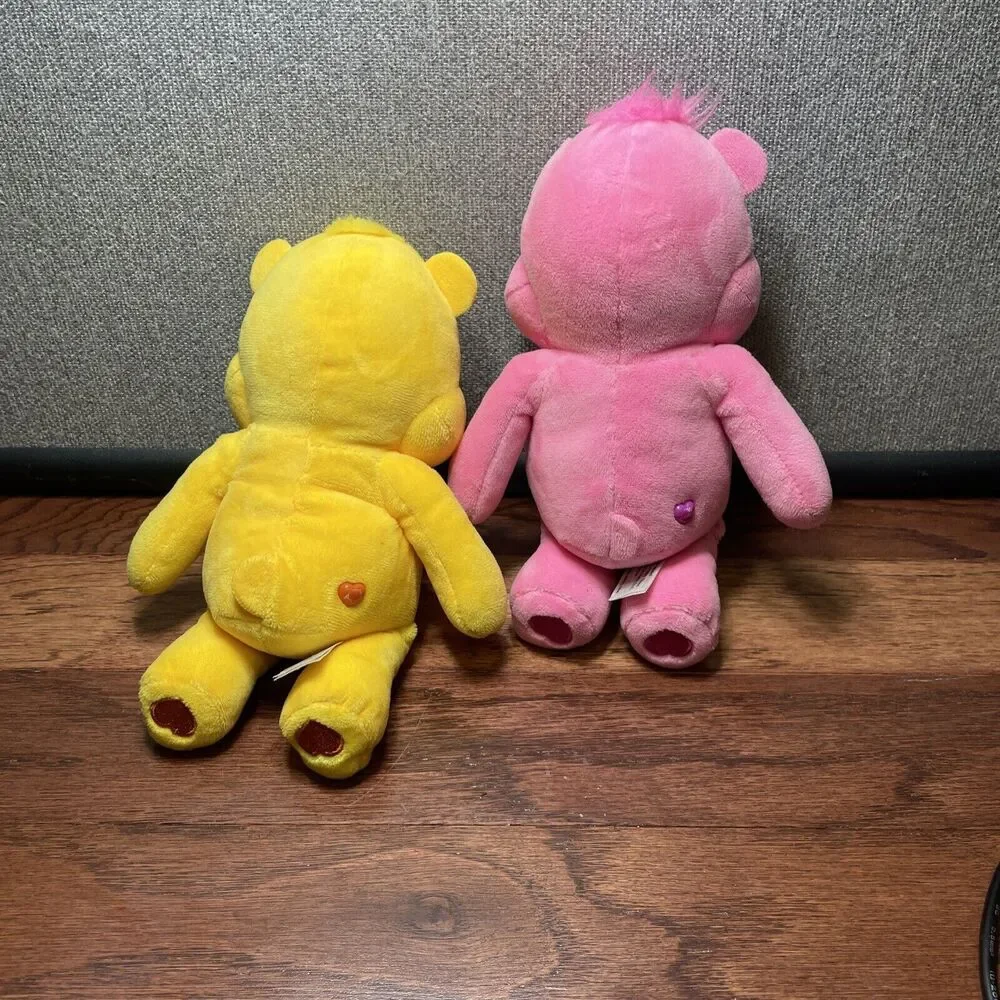 Care Bear 10” Cheer & Laugh A Lot Plush Set-Basic Fun-Pink Orange 2021 Lot Of 2